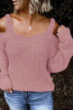 Load image into Gallery viewer, White Dew Shoulder Knitted Sweater