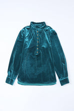 Load image into Gallery viewer, Velvet Collared Button Top
