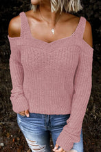 Load image into Gallery viewer, White Dew Shoulder Knitted Sweater
