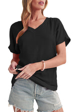 Load image into Gallery viewer, Crinkled V Neck Tee