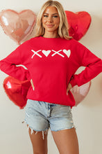 Load image into Gallery viewer, Red Puff XOXO Print Valentines Heart Sweatshirt