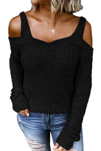 Load image into Gallery viewer, White Dew Shoulder Knitted Sweater