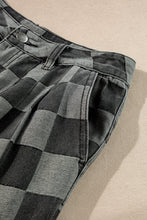 Load image into Gallery viewer, Checkered Light Washed Wide Leg Jeans