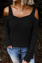 Load image into Gallery viewer, White Dew Shoulder Knitted Sweater