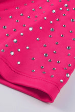 Load image into Gallery viewer, Black Rhinestone O-neck Long Sleeve Bodysuit