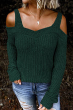 Load image into Gallery viewer, White Dew Shoulder Knitted Sweater