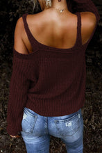 Load image into Gallery viewer, White Dew Shoulder Knitted Sweater