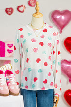 Load image into Gallery viewer, White Sheer Mesh Valentines Slogan Heart Printed Long Sleeve Top