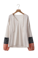 Load image into Gallery viewer, Floral Patchwork V Neck Top