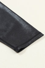Load image into Gallery viewer, Black Criss Cross Waist Leather Leggings