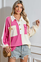 Load image into Gallery viewer, Colorblock Oversized Henley Top