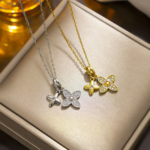 Load image into Gallery viewer, Cali Double Flower Gold Necklace