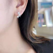 Load image into Gallery viewer, Floral Cubic Zircon Stud Earrings