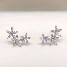Load image into Gallery viewer, Floral Cubic Zircon Stud Earrings