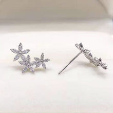 Load image into Gallery viewer, Floral Cubic Zircon Stud Earrings