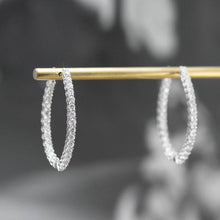 Load image into Gallery viewer, Daisy Oval Micro Paved CZ Earrings