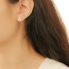 Load image into Gallery viewer, 3 Leaf Clover Cubic Zircon Stud Earrings