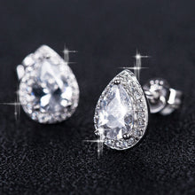 Load image into Gallery viewer, Pear Shaped Cubic Zircon Stud Earrings