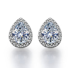 Load image into Gallery viewer, Pear Shaped Cubic Zircon Stud Earrings