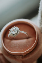 Load image into Gallery viewer, Sweet Honey Hexagon Cut Cubic Zirconia Sterling Silver Ring Rhodium Plating