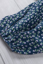 Load image into Gallery viewer, Green Square Neck Puff Sleeve Floral Smocked Top