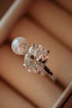 Load image into Gallery viewer, Lana Oval Cut Cubic Zirconia and Pearl Sterling Silver Ring