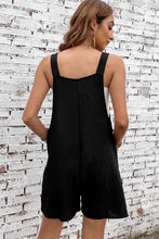 Load image into Gallery viewer, Red Adjustable Straps Pocketed Textured Romper