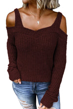 Load image into Gallery viewer, White Dew Shoulder Knitted Sweater