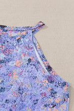 Load image into Gallery viewer, Green Floral Print Halter Neck Tank Top