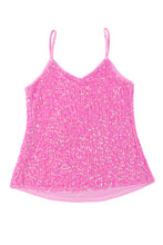 Load image into Gallery viewer, Pink Sequin Adjustable Straps Tank Top