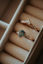 Load image into Gallery viewer, Annie Moss Agate Rose Gold 2PC Ring Set