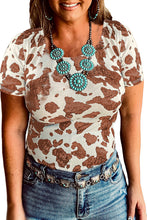 Load image into Gallery viewer, White Western Cow Spots Short Sleeve T-shirt