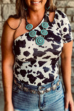 Load image into Gallery viewer, White Western Cow Spots Short Sleeve T-shirt