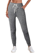 Load image into Gallery viewer, Gray Drawstring Waist Pocketed Joggers