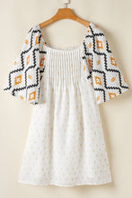 Load image into Gallery viewer, White Geometric Sleeve Dress