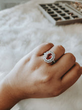 Load image into Gallery viewer, Eloise Garnet Oval Sterling Silver Engagement Ring