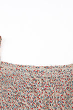 Load image into Gallery viewer, Green Square Neck Puff Sleeve Floral Smocked Top