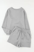 Load image into Gallery viewer, Gray Textured Shorts Set