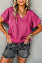 Load image into Gallery viewer, Crinkled V Neck Tee