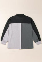 Load image into Gallery viewer, Colorblock Ribbed Oversized Button Top