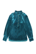 Load image into Gallery viewer, Velvet Collared Button Top