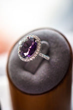 Load image into Gallery viewer, Leah Amethyst Oval Cut Sterling Silver Ring