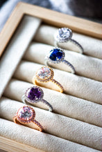 Load image into Gallery viewer, Veda Round Cut Blue Spinel Zircon Sterling Silver Ring