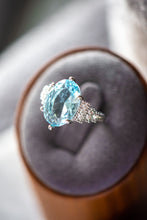 Load image into Gallery viewer, Jayla Oval Cut Aquamarine Sterling Silver Ring