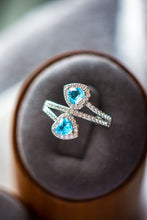 Load image into Gallery viewer, Luna Aquamarine Heart Sterling Silver Ring