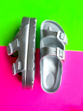 Load image into Gallery viewer, Metallic Beach | Silver Metallic Platform Floatie Sandal By Corky's