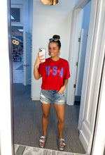 Load image into Gallery viewer, USA | Women's Red USA Graphic Tee