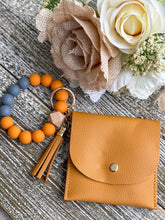 Load image into Gallery viewer, Snap Closure Wallet Keychain "Mustard"