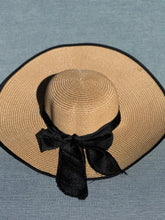 Load image into Gallery viewer, Farrah Floppy Hat "Black Beige"