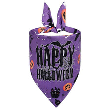 Load image into Gallery viewer, Julia Rose Halloween dog triangle collar scarf, Halloween dog bandana triangle style